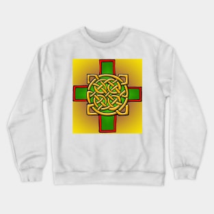 Gold and Green Celtic Cross Crewneck Sweatshirt